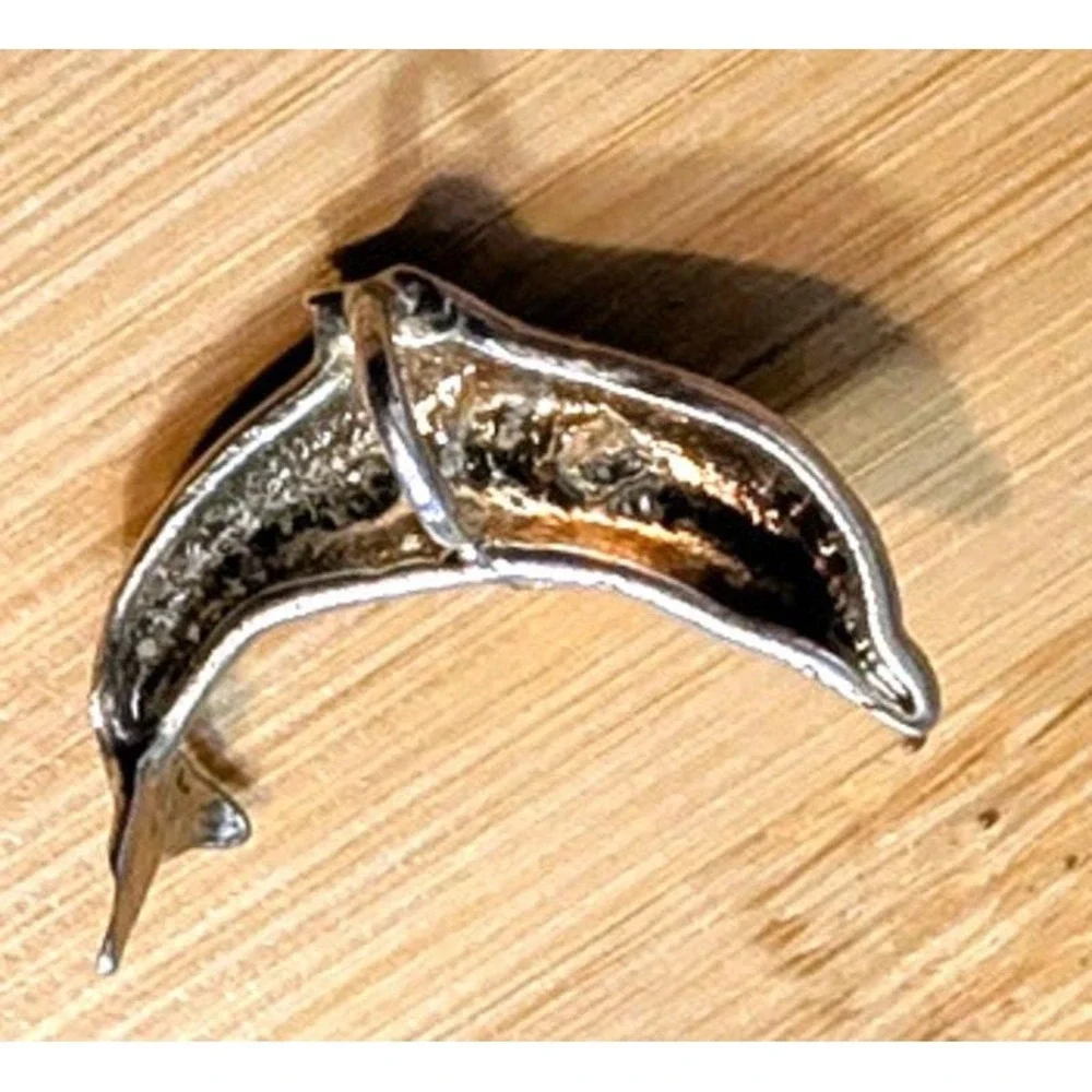 NOS Vintage Sterling Silver 925 Dolphin Pendant Charm 3/4